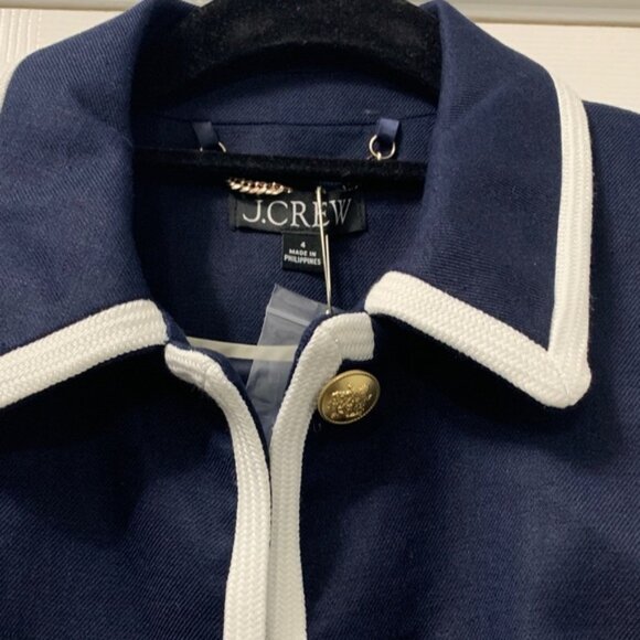 Lucie Lady J. Crew Dark Blue Blazer with White Edging - Picture 2 of 6